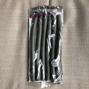 6 soft twist hair rollers in grey